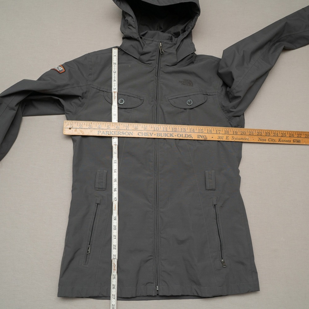 The North Face Jacket Womens M Gray Hooded Belted HyVent Waterproof Coat CX65 - Picture 3 of 11